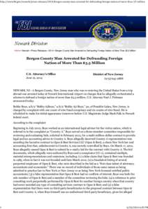 FBI —Bergen County Man Arrested for Defrauding TL of More Than $3.5 Million