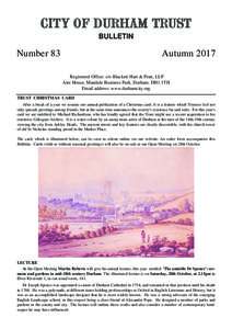 CITY OF DURHAM TRUST BULLETIN Number 83  Autumn 2017