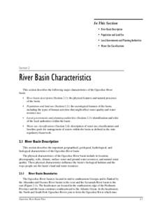 In This Section • River Basin Description • Population and Land Use