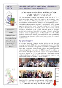 Sept 2012 Deciphering Developmental Disorders First Annual Family Newsletter