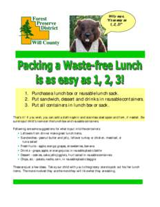 Microsoft Word - Packing a Waste free lunch - REVISED.doc