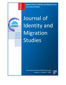 RCIMI  Research Centre on Identity and Migration Issues University of Oradea  Journal of