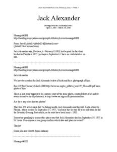 JACK ALEXANDER (from the AAHistoryLovers) — PAGE 1  Jack Alexander