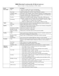 EBSS MASTER CALENDAR (PP[removed]OF MANUAL) Dates are subject to change depending on ACRL calendar. DATE OFFICE