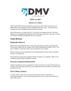 Nevada DMV Kiosk Fact Sheet