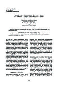 Bird Populations 9:[removed]Reprinted with permission BTO News 266:12-14 © British Trust for Ornithology[removed]COMMON BIRD TRENDS[removed]