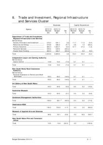 Budget Papers[removed], Budget Paper[removed]Trade and Investment, Regional Infrastructure and Services