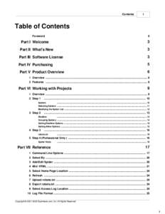 Contents  I Table of Contents Foreword