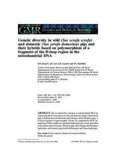 Wild pig / Domestic pig / Wild boar / Swine / Domestication / Mitochondrial DNA / Domesticus / Wild pigs of the Philippines / Pigs / Zoology / Biology