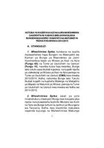 HOTUBAYA WAZIRI WA KAZI NAAJIRA MHESHIMIWA  GAUDENTIA M. KABAKA (MB) AKIWASILISHA BUNGENI MAKADIRIO YA MAPATO NA MATUMIZI YA