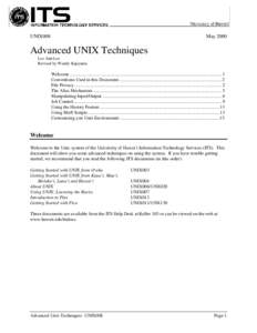 UNIX008  May 2000 Advanced UNIX Techniques Lee Ann Lee