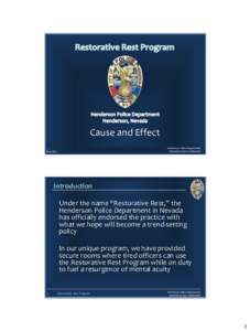 Cause and Effect Henderson Police Department Destination Zero Conference 1