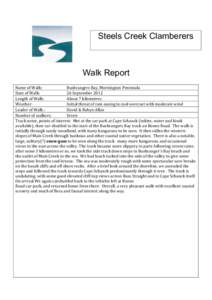 Microsoft Word - Walk Report[removed]Bushrangers Bay.doc