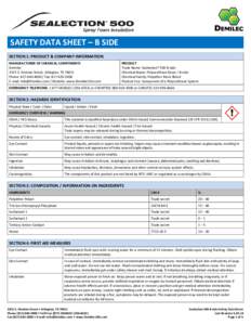 SAFETY DATA SHEET – B SIDE SECTION 1: PRODUCT & COMPANY INFORMATION MANUFACTURER OF CHEMICAL COMPONENTS Demilec 3315 E. Division Street, Arlington, TX[removed]Phone: [removed]Fax: [removed]