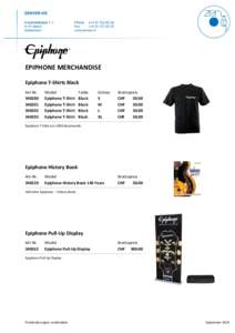 EPIPHONE MERCHANDISE Epiphone T-Shirts Black Art-Nr[removed]340202