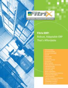 Fitrix ERP: Robust, Adaptable ERP That’s Affordable › ›