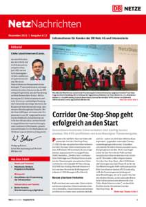 NetzNachrichten Dezember 2013 | Ausgabe 4/13 Informationen für Kunden der DB Netz AG und Interessierte  Editorial