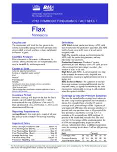 United States Department of Agriculture Risk Management Agency February[removed]COMMODITY INSURANCE FACT SHEET