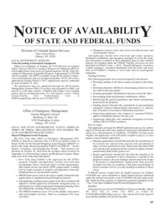 OTICE OF AVAILABILITY NOF STATE AND FEDERAL FUNDS Division of Criminal Justice Services Four Tower Place Albany, NY 12203