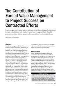 The Contribution of Earned Value Management to Project Success on