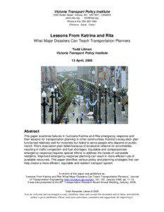 Louisiana / Public safety / Geography of the United States / Greater New Orleans / Emergency evacuation / Hurricane Katrina / Hurricane Rita / Hurricane evacuation / New Orleans / Atlantic hurricane season / Emergency management / Safety