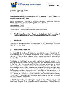 REPORT # 4 Council in Committee Report September 18, 2012