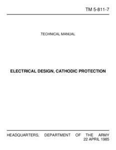 TM[removed]TECHNICAL MANUAL ELECTRICAL DESIGN, CATHODIC PROTECTION