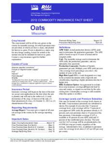 Agricultural economics / Crops / Financial economics / Financial institutions / Institutional investors / Crop insurance / Insurance / Oat / Prevented planting acreage / United States Department of Agriculture / Food and drink / Agriculture