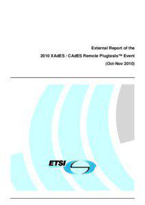 XAdES-CAdES 2010-Plugtests-External Final-Report-v1.0