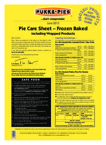 June[removed]Pie Care Sheet – Frozen Baked