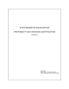 State Board of Equalization Proposed FY-20xx Revenue Certification