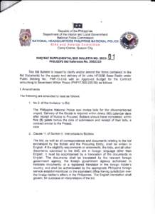 Republic of the Philippinas Department of the lnterior and Local Government National Police Commission NATIONAL HEADQUARTERS PHILIPPINE NATIONAL POLICE  Bids and Auyards Committee