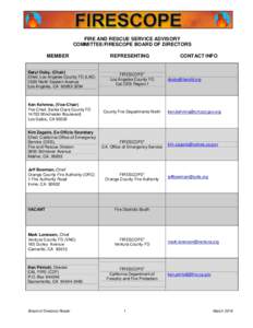 FIRE AND RESCUE SERVICE ADVISORY COMMITTEE/FIRESCOPE BOARD OF DIRECTORS MEMBER Daryl Osby, (Chair) Chief, Los Angeles County FD (LACNorth Eastern Avenue
