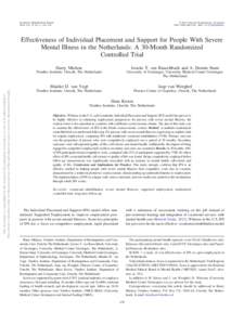 Mental health / Psychosocial rehabilitation / Positive psychology / Psychotherapy / Assertive community treatment / Mental disorder / Psychiatric rehabilitation / Self-esteem / Community mental health service / Psychiatry / Medicine / Health