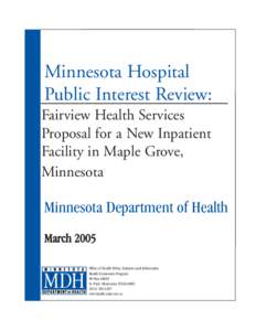 Minnesota Hospital Public Interest Review - Fairview