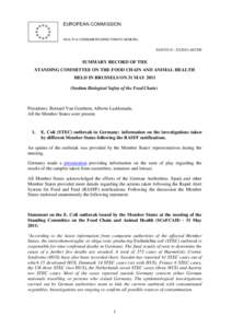 EUROPEAN COMMISSION HEALTH & CONSUMERS DIRECTORATE-GENERAL SANCO G – D[removed]SUMMARY RECORD OF THE