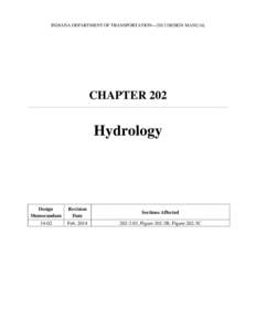 INDIANA DEPARTMENT OF TRANSPORTATION—2013 DESIGN MANUAL  CHAPTER 202 Hydrology