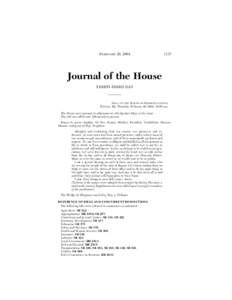 FEBRUARY 26, [removed]Journal of the House THIRTY-THIRD DAY