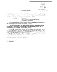 FILED JUNTOWN CLERK NOTICE TO BIDDERS  LOCKPORT, NY 14094