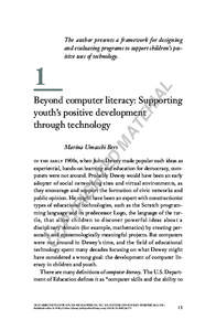 Computing / Educational technology / Literacy / Digital divide / E-learning / Information and communication technologies in education / Computer literacy / Positive youth development / New media / Education / Educational psychology / Technology