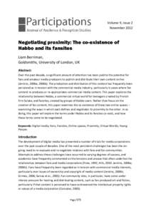 .  Volume 9, Issue 2 November[removed]Negotiating proximity: The co-existence of
