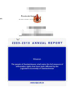 Saskatchewan  INFORMATION and PRIVACY COMMISSIONER