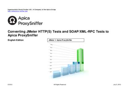 Ingenieurbüro David Fischer AG | A Company of the Apica Group http://www.proxy-sniffer.com Converting JMeter HTTP(S) Tests and SOAP/XML-RPC Tests to Apica ProxySniffer English Edition