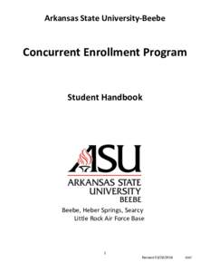 Arkansas State University-Beebe  Concurrent Enrollment Program Student Handbook