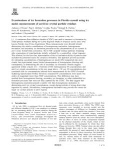 Particulates / Phase transitions / Clouds / Water ice / Precipitation / Ice nucleus / Nucleation / Cirrus cloud / Ice / Meteorology / Atmospheric sciences / Thermodynamics