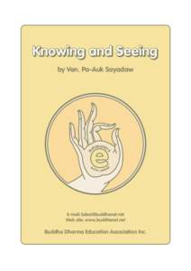 Knowing and Seeing by Ven. Pa-Auk Sayadaw BO  S