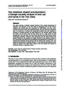 Journal of Economic Geographypp. 453–470 Advance Access Published on 8 July 2009 doi:jeg/lbp031  How streetcars shaped suburbanization: