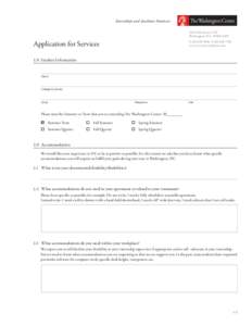 Internships and Academic Seminars 1333 16th Street, N.W. Washington, D.C[removed]Application for Services