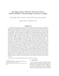 The Spitzer Space Telescope First-Look Survey: KPNO MOSAIC-1 R-band Images and Source Catalogs Dario Fadda1 , Buell T. Jannuzi2 , Alyson Ford2 , Lisa J. Storrie-Lombardi1 [January, 2004 – Submitted to AJ]  ABSTRACT