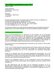 Durchführungsbestimmungen[removed]Stand[removed]Johannes Merhoff HV Westfalen – Bezirk Nord Mädchenwart Willi Gertz